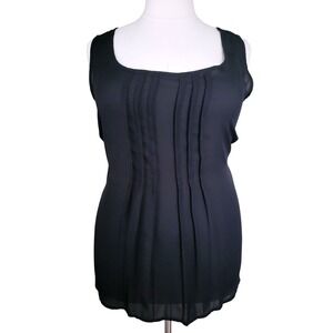 Torrid Black Boat Neck Pleated Front Tank Plus Size 4X